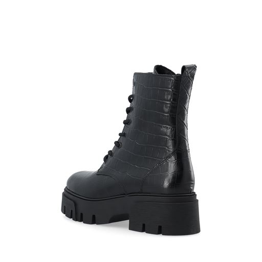 Bianco Indi Lace Støvler, Black Croco, 40