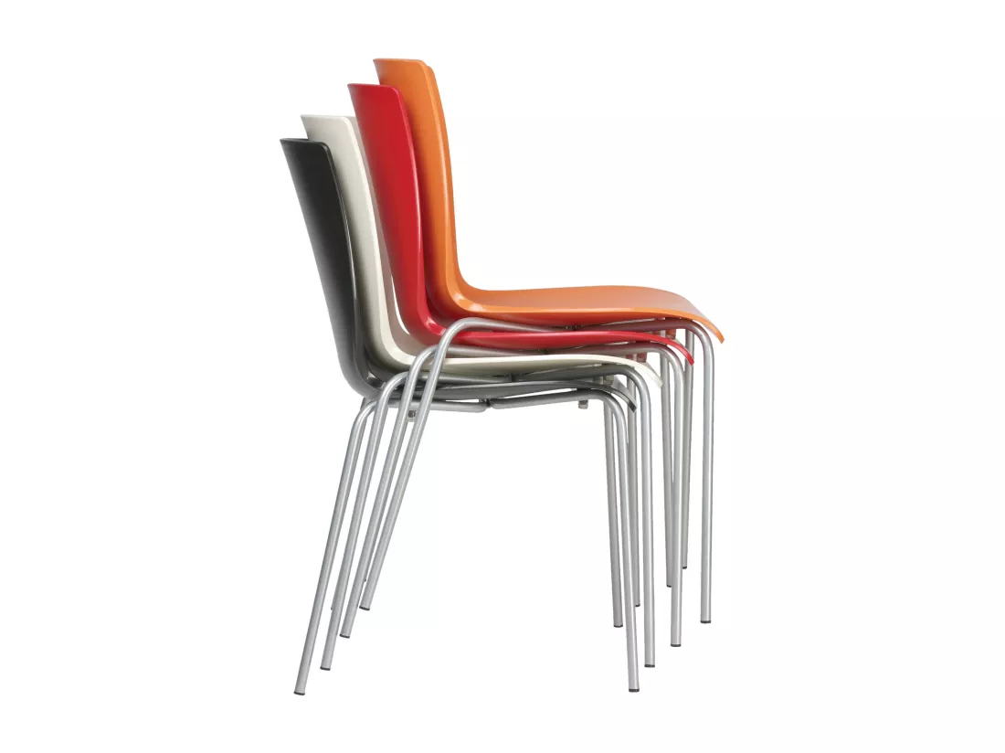 Chaise de conférence - Plastique & Aluminium - Noir - Mio