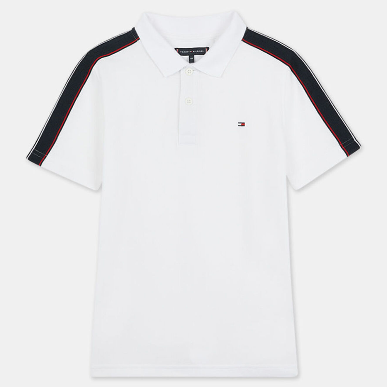 Tommy Hilfiger Polo en Coton piqué à bandes blanc/noir