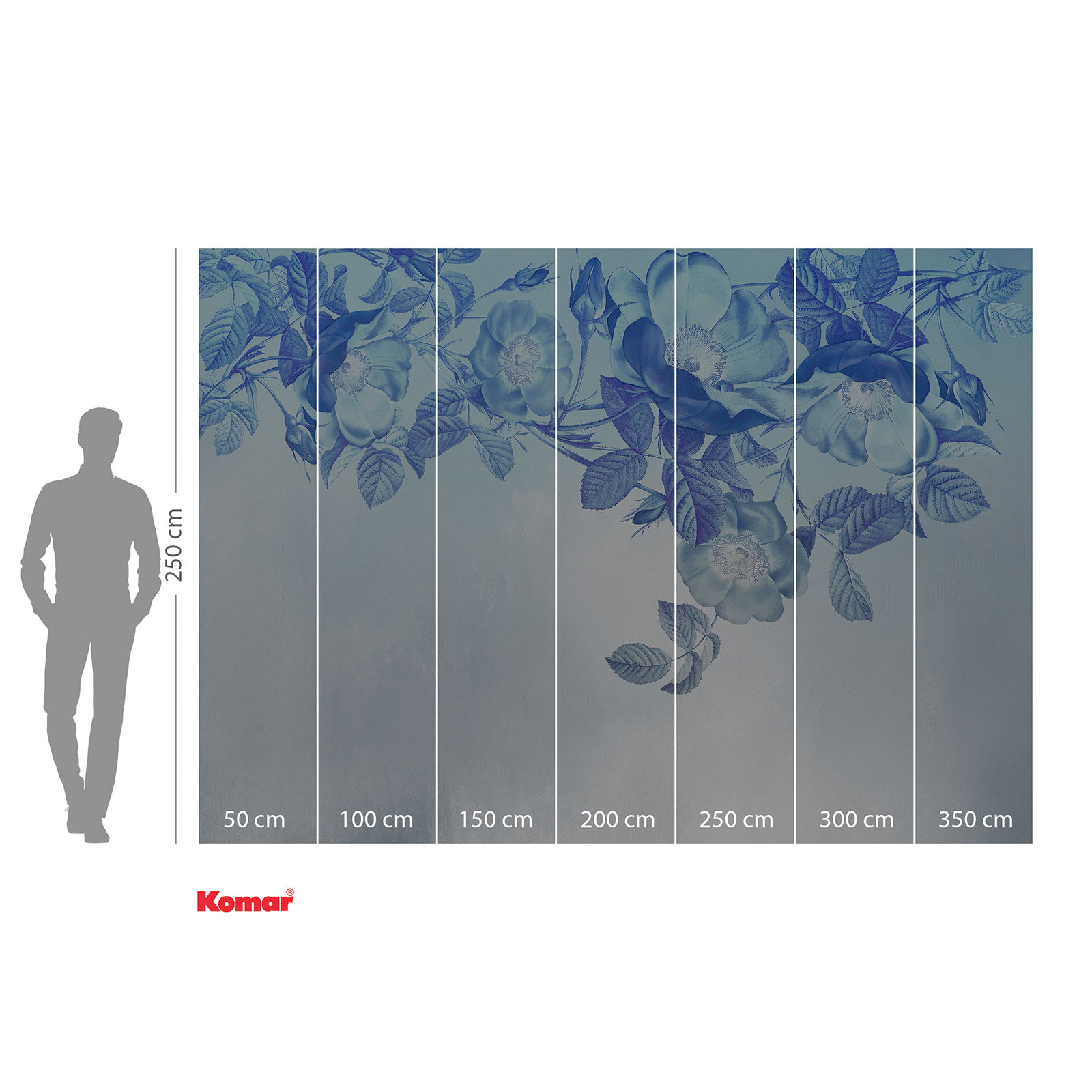 Vlies-Fototapete BLUE AURA - blau-weiß - 350x250 cm