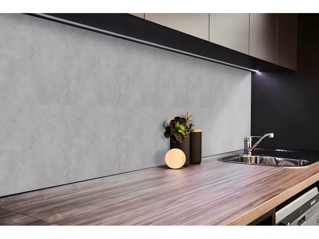 Panneaux muraux en vinyle, Planches en vinyle adhésives - 100x50 cm - Béton fissuré