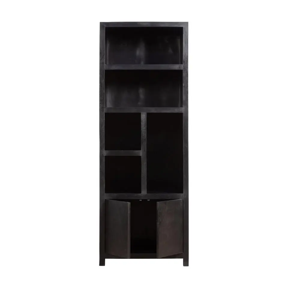 Mangohoutonline - Wandkast Phoenix 80cm 5 Open Vakken, 2 Deuren Rechthoekig