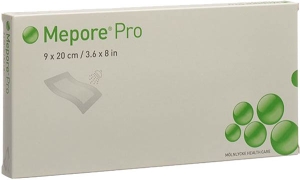 MEPORE PRO Wundverband 20 x 9 cm Wundkissen 14 x 4.5 cm steril,10 Stück