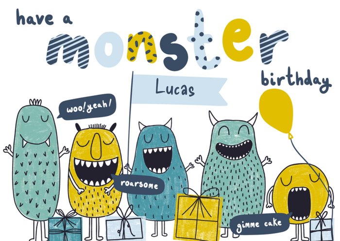 Greetz | Verjaardagskaart | monsters met naam