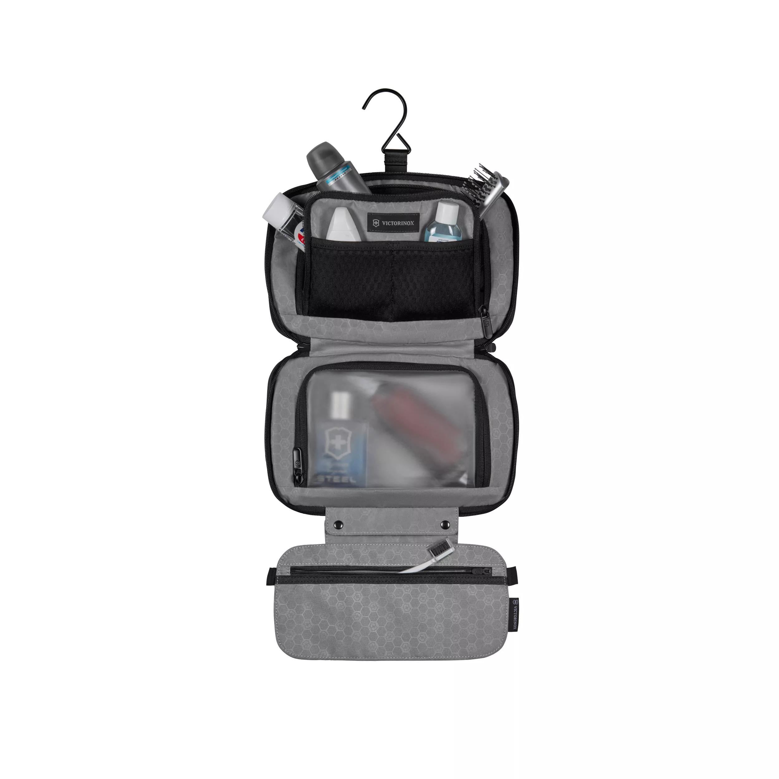 Kosmetiktasche mit Rundum-Reissverschluss-schwarz