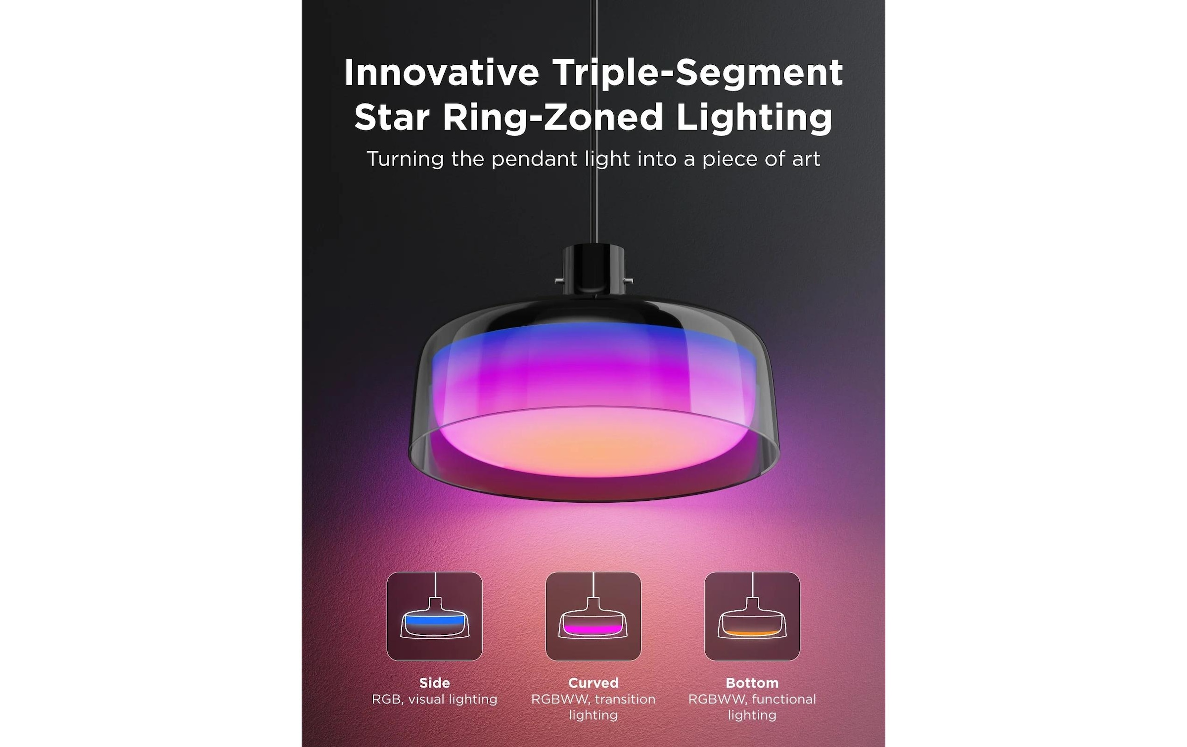 Govee Pendelleuchte »30 x 30 x 17,1 cm« 1 Stk. RGB Steuerung per App, Sprache (Alexa, Google, Matter)