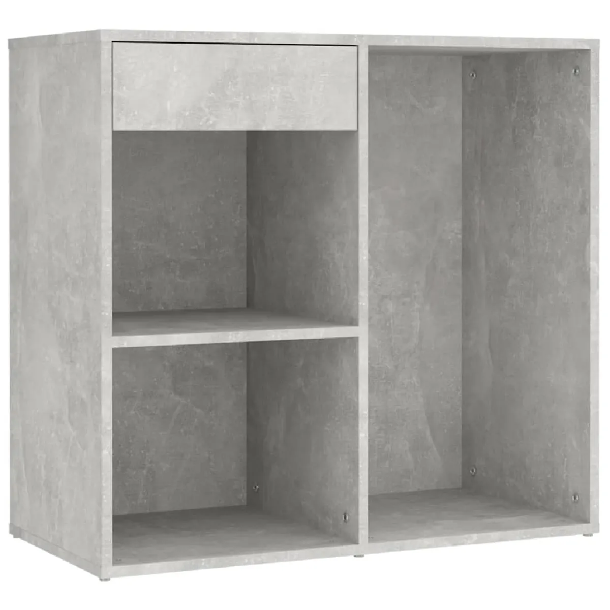 Helloshop26 Coiffeuse avec armoire et led - Gris béton