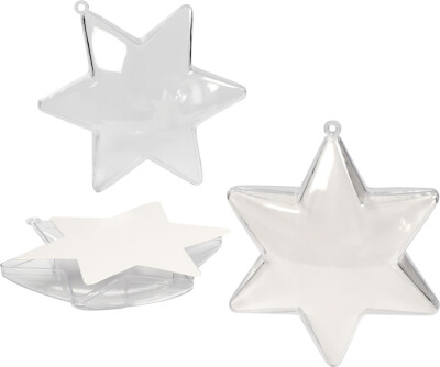 Deko-Stjerne - H 10 CM - Transparent - 5 Stk