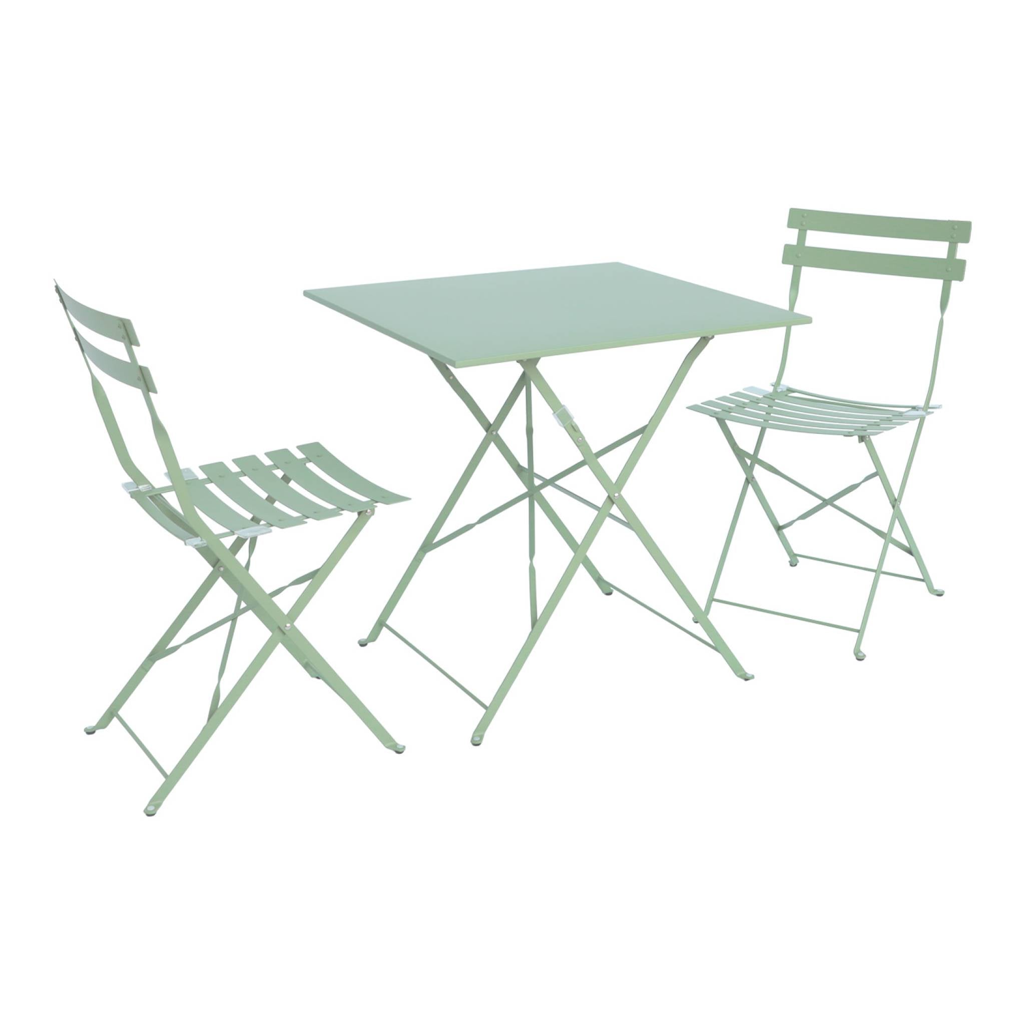 sweeek - Bistrotafel met 2 stoelen inklapbaar metaal 70 x 70cm