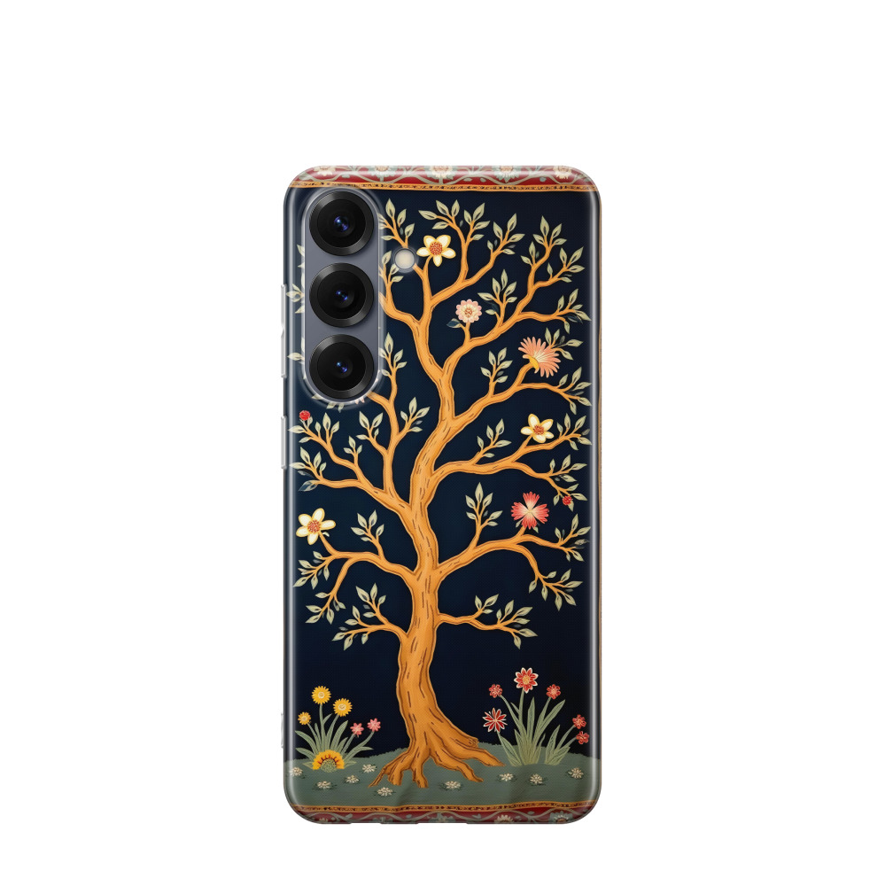 Samsung Galaxy S25 Gummi Hülle Orientbaum - Braun