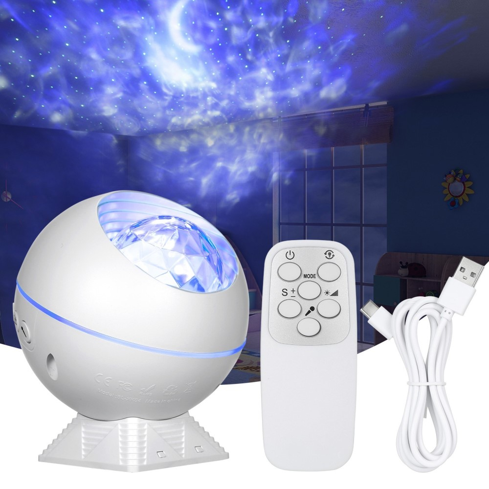 Ocean Wave LED Party Projektor Sternenhimmel USB Deko Nachthimmel inkl. Fernbedienung - Weiss
