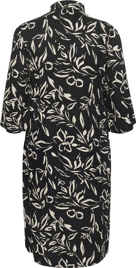Kaffe Curve KCflora Shirt Dress Black/sand painted flower