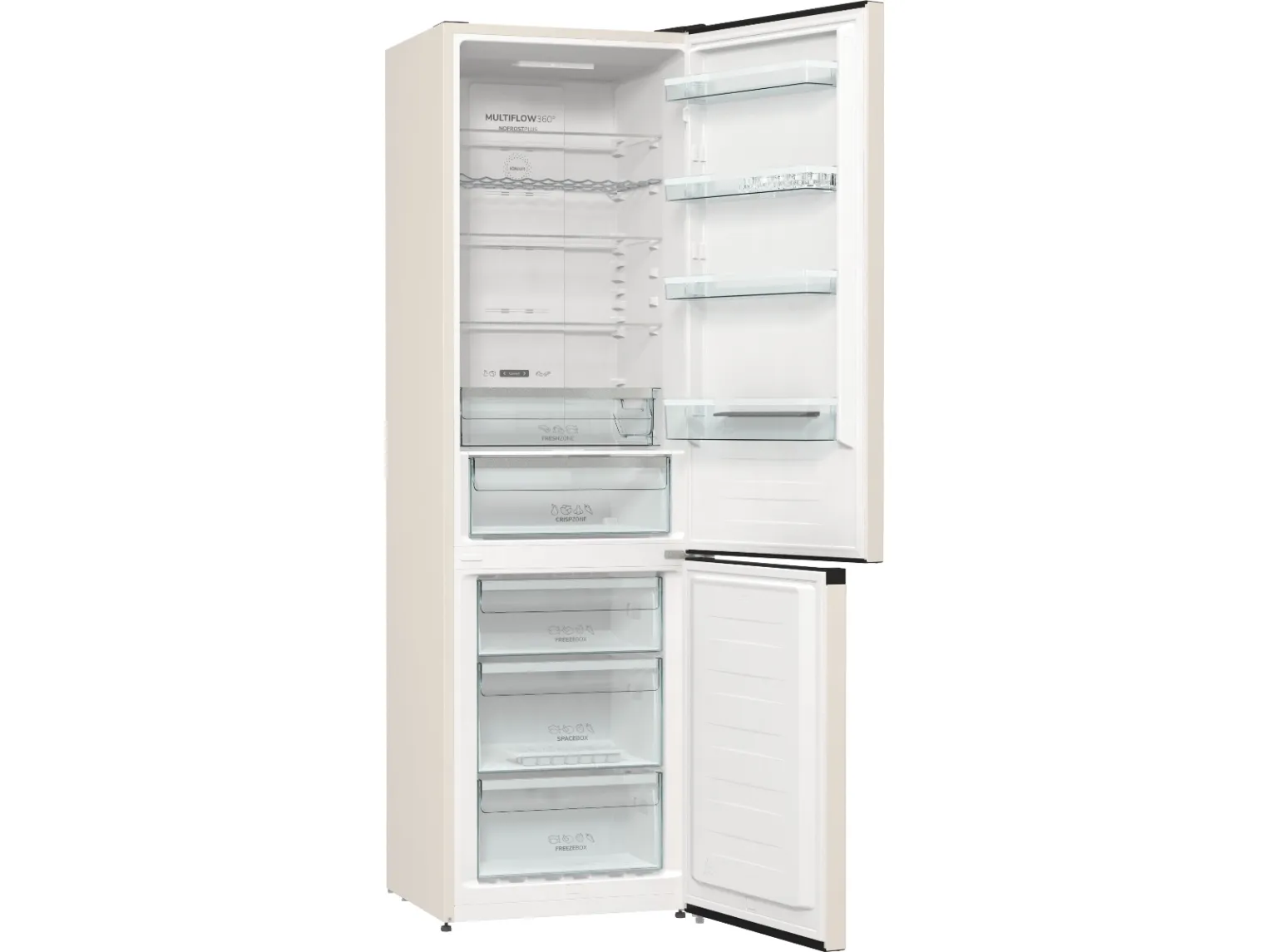 Gorenje NRK6202AC4 - Køleskab/fryser - bund-fryser - bredde: 60 cm - dybde: 59.2 cm - højde: 200 cm - 331 liter - Klasse E