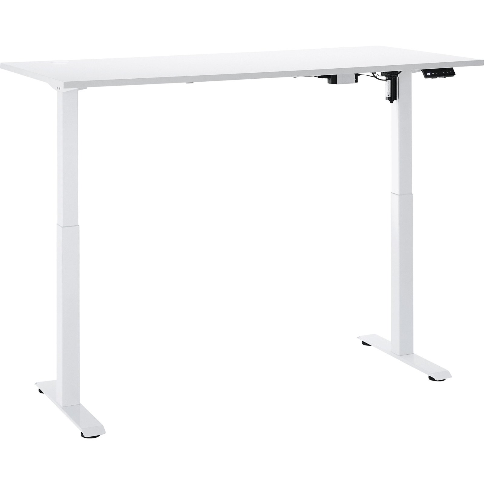 Schreibtisch Flex elektrisch höhenverstellbar Dekor weiss 160 x 74-117 x 77 cm