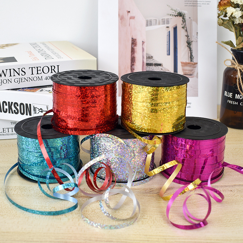 (5mmx10m) Geschenkband Universal Glanz Polyband Hologramm für Geburtstage / Hochzeit / Weihnachten - Silber