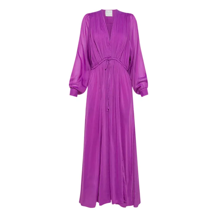 Forte Forte Robe Col V Voile de Coton et Soie | Violet