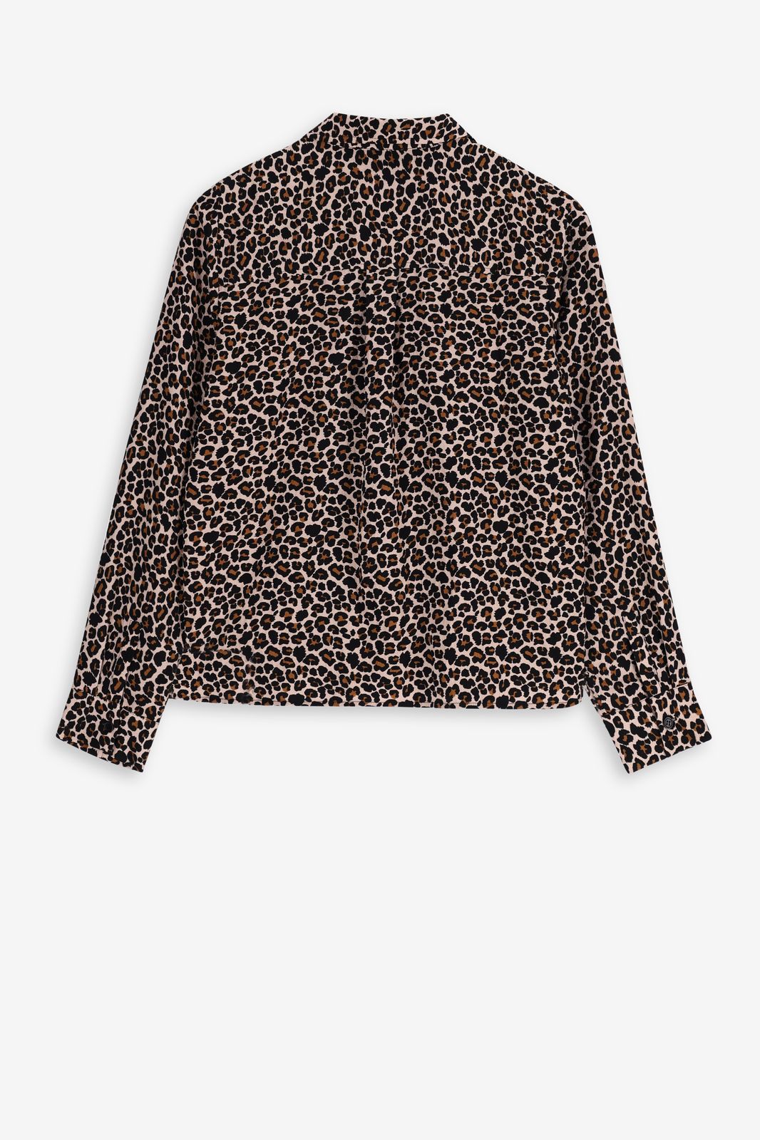 Bruine blouse met leopard print
