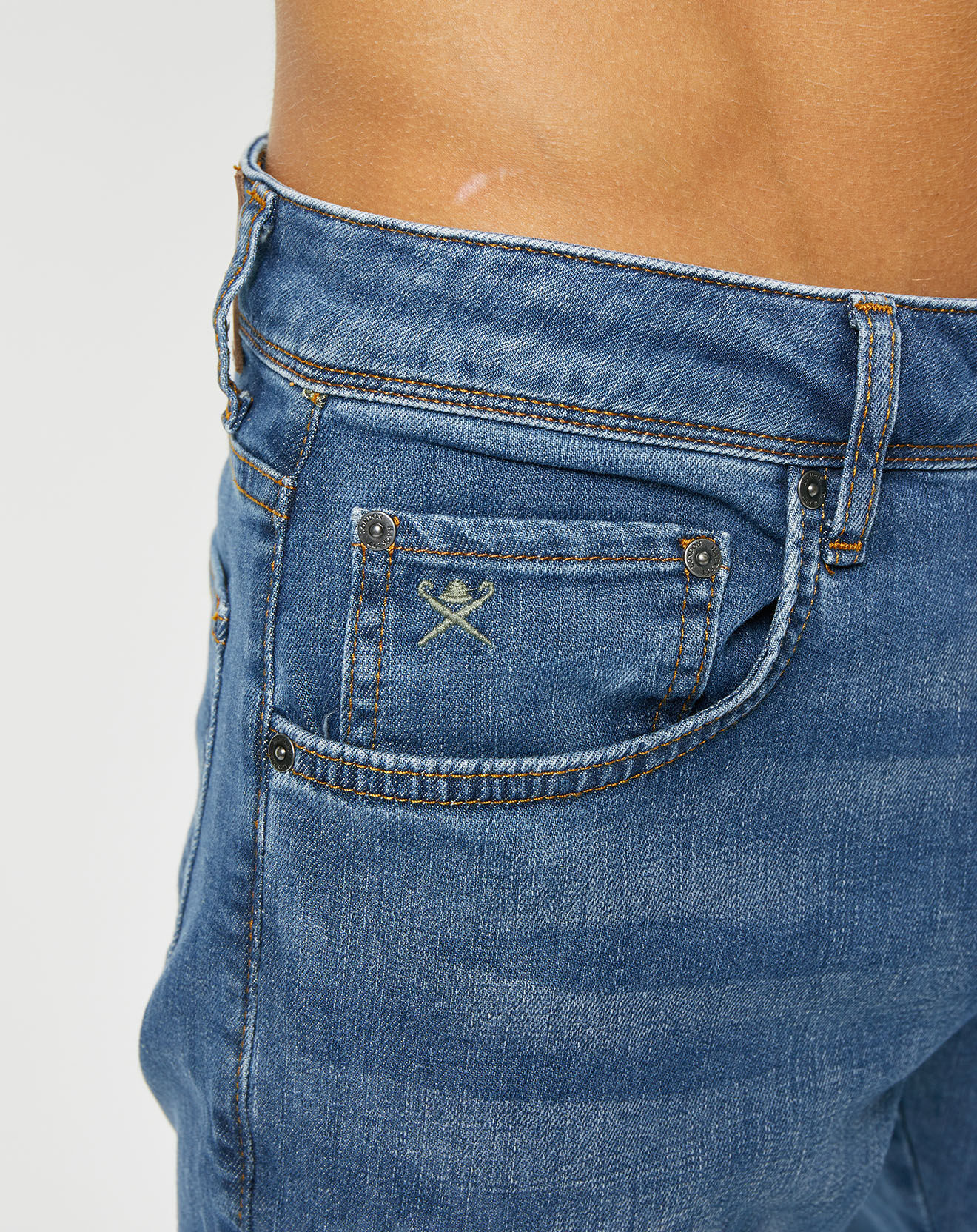 Hackett London Jean Slim 5 Poches bleu