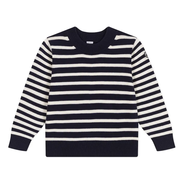 Petit Bateau Pull Marinière Marco Laine | Bleu marine