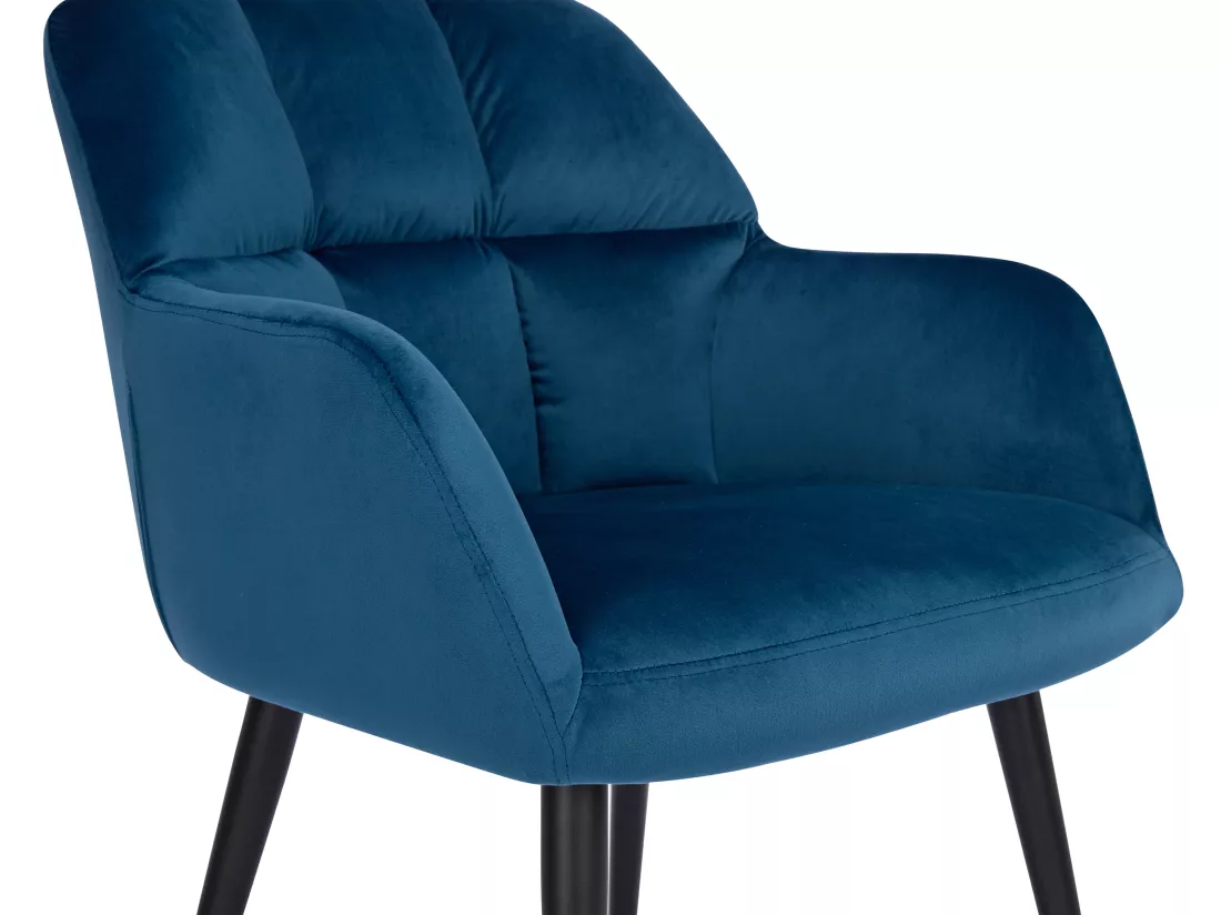 Lot de 2 chaises avec accoudoirs - Velours et métal - Bleu - PEGA de Pascal MORABITO