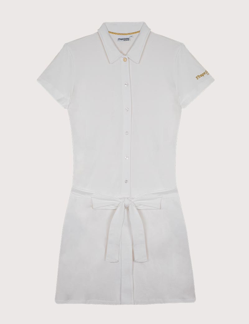 LES TROPEZIENNES PAR M.BELARBI ROBE POLO COURTE TRIO ECRU