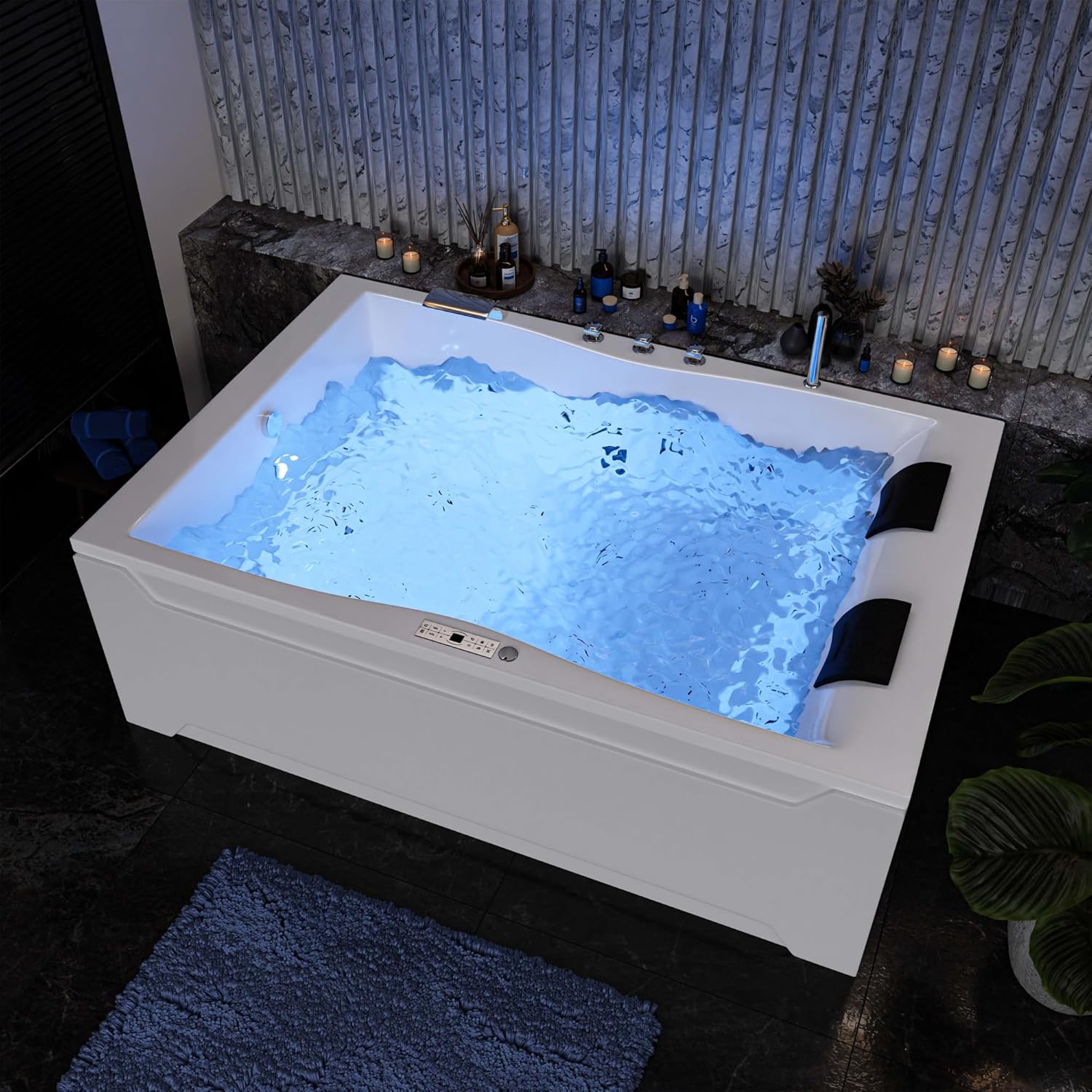 AQUADE Whirlpоol Badewanne 180x120 cm Acryl Badewanne Modell: Hamburg Badеwanne Komplettset Wellness Badеwanne 2 Personen - Wählen Sie Ihre perfekte Wanne/Whirlpоol: Basic, Classic, Air-Relax, Lux