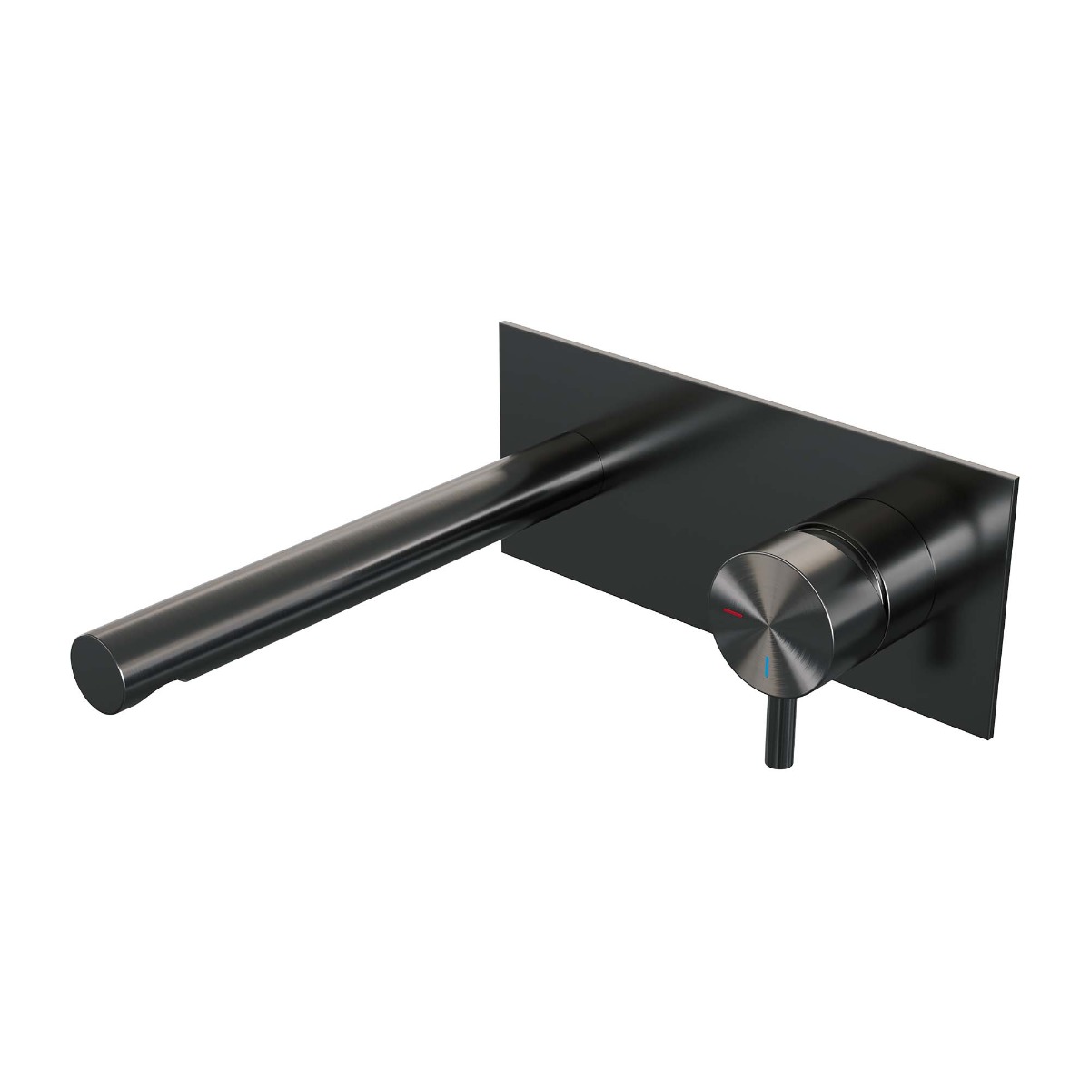 Brauer Gunmetal Edition ColdStart wastafelkraan inbouw rechte uitloop met achterplaat model B1 gunmetal geborsteld PVD