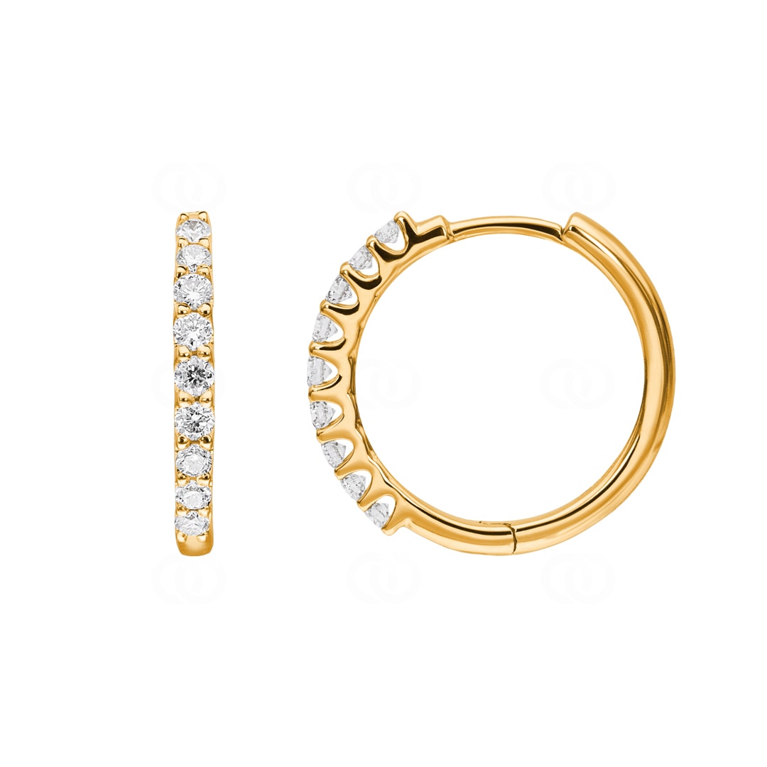 0.34 Karat Diamant-Kreolen 750/18 K Gelbgold