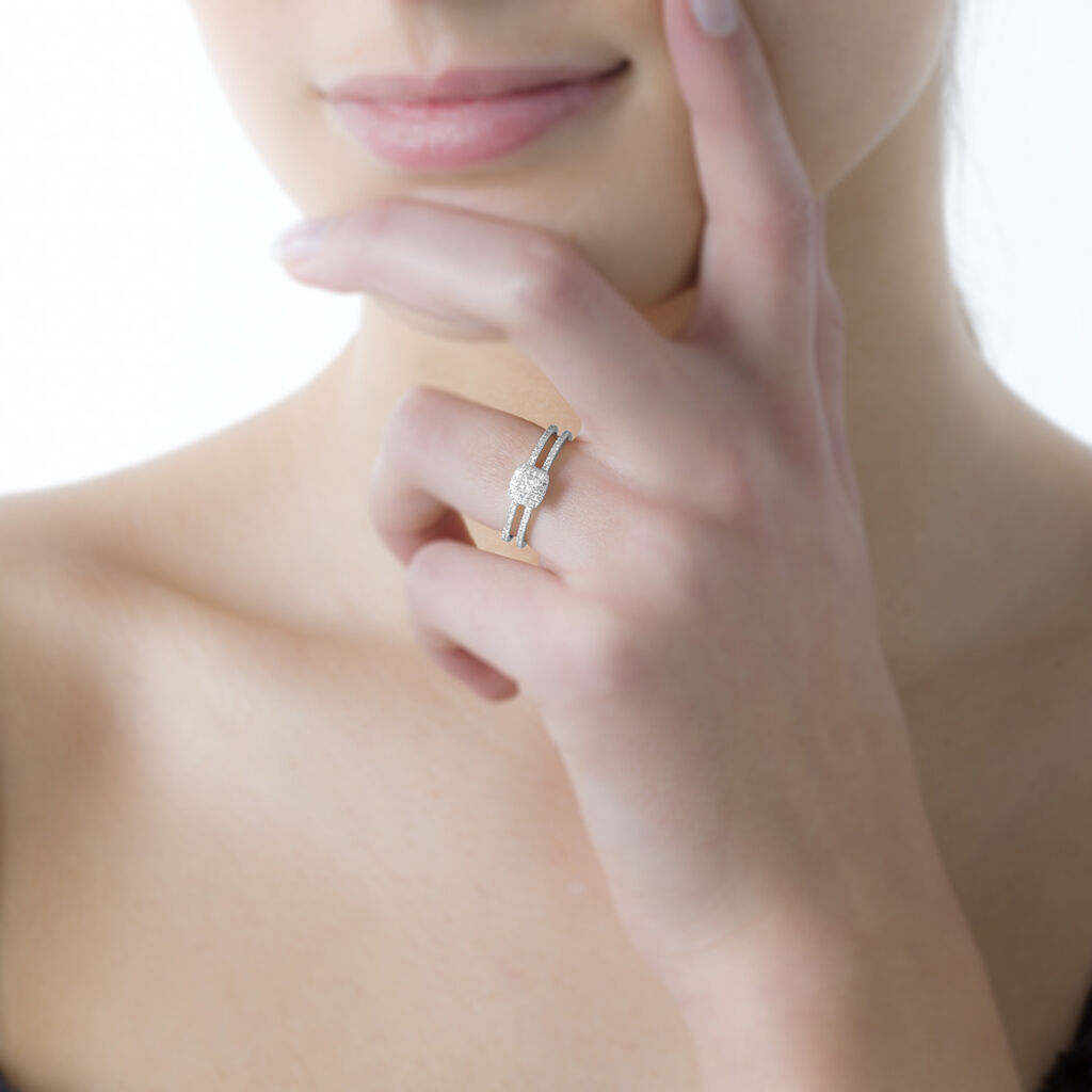 Bague Aude Or Blanc Grenat Et Diamant