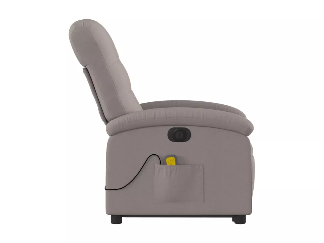 Fauteuil inclinable massant électrique Taupe Tissu