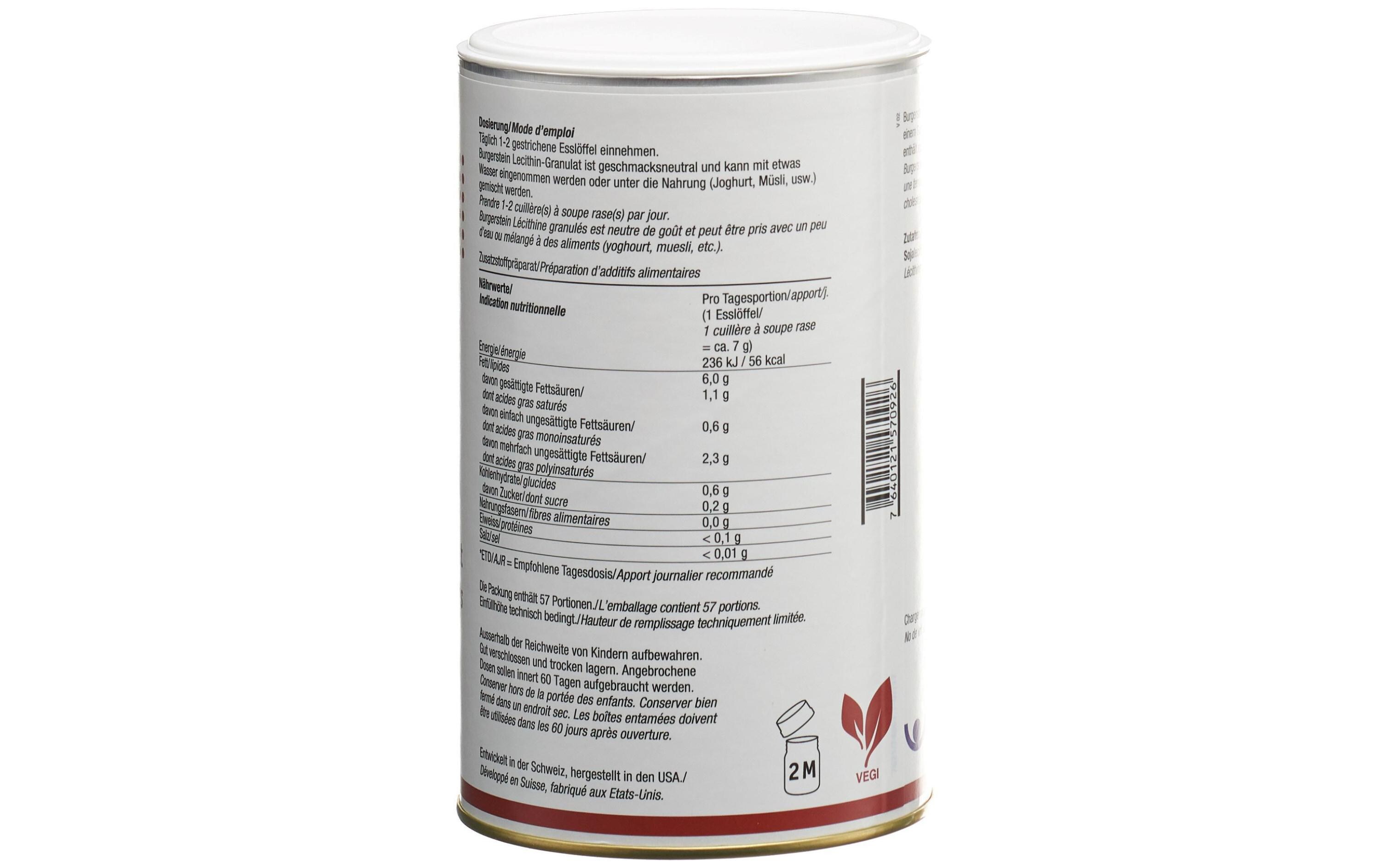 Lecithin-Granulat 400 gVeganes Granulat zur Nahrungsergänzung mit Sonnenblumenlecithin