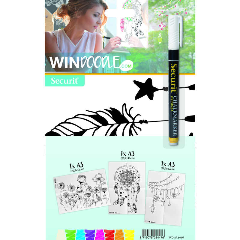 Securit Securit Fensterschablonen Windoodle, Home, A2, 3 Stück