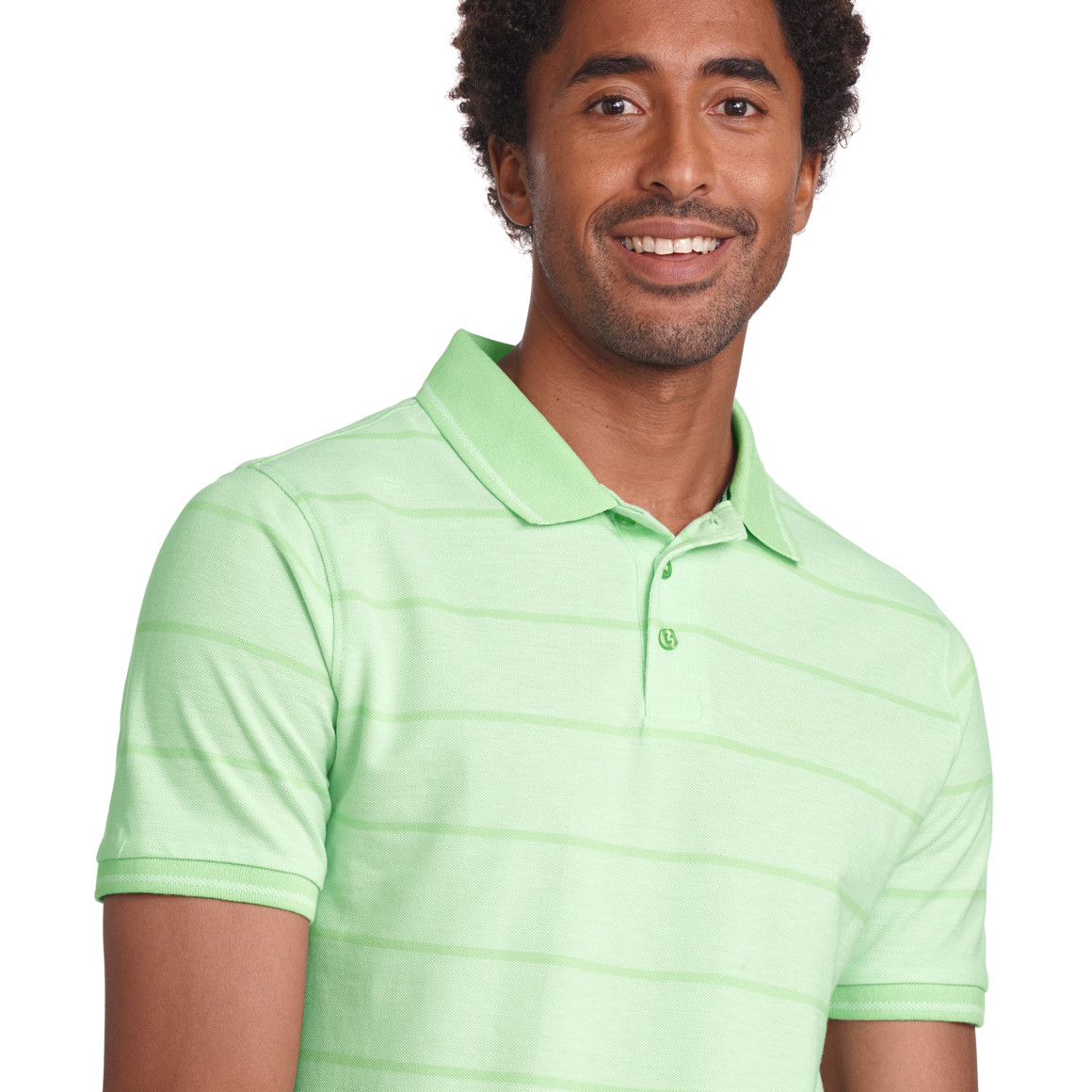 VanVaan Herren Poloshirt mit Streifen hellgrün