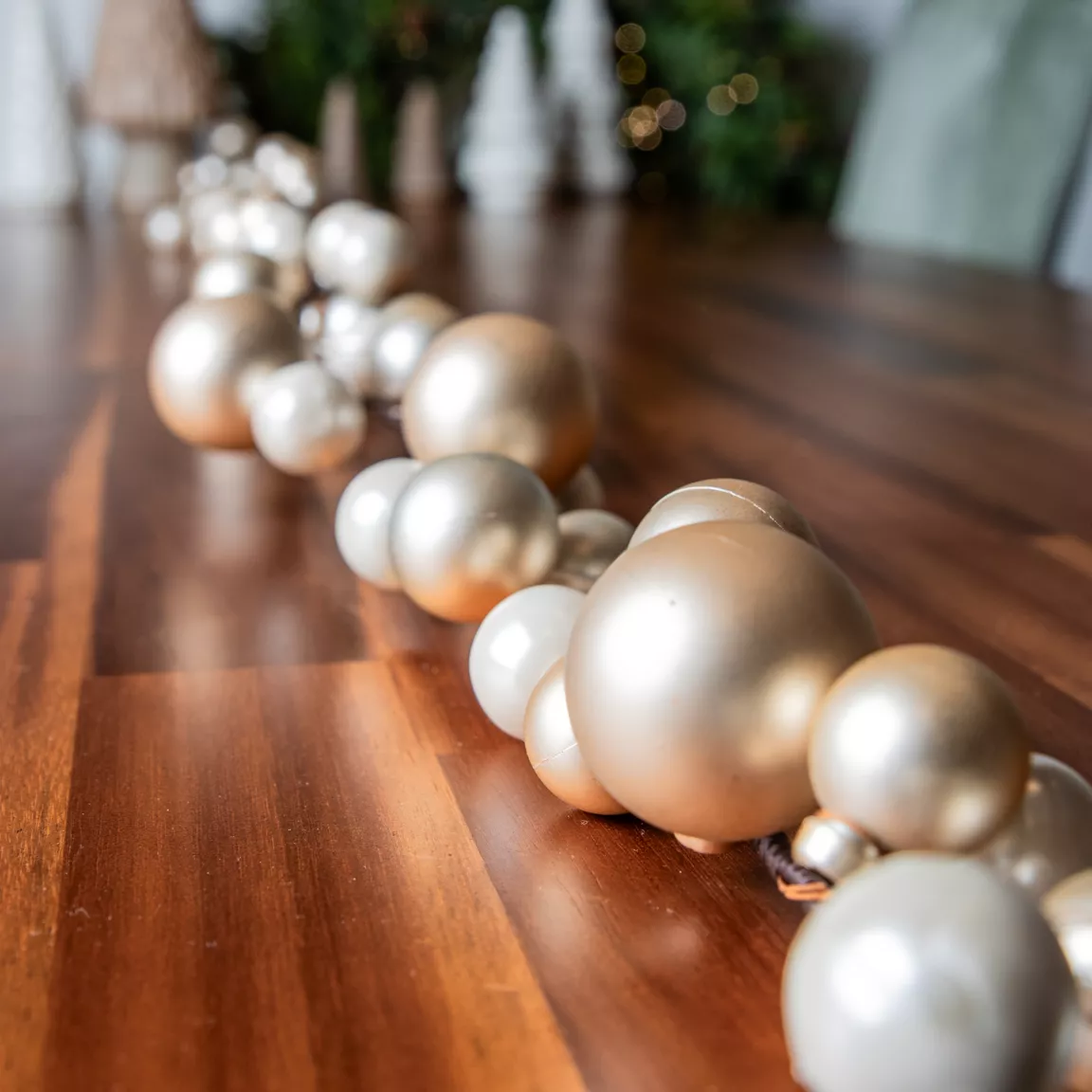 Guirlande de Noël (180 cm) Boules de Noël Perle