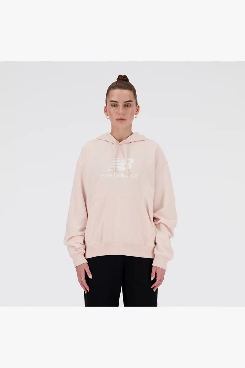 New Balance Sport Essentials French Terry Stacked Logo Damen Hoodie