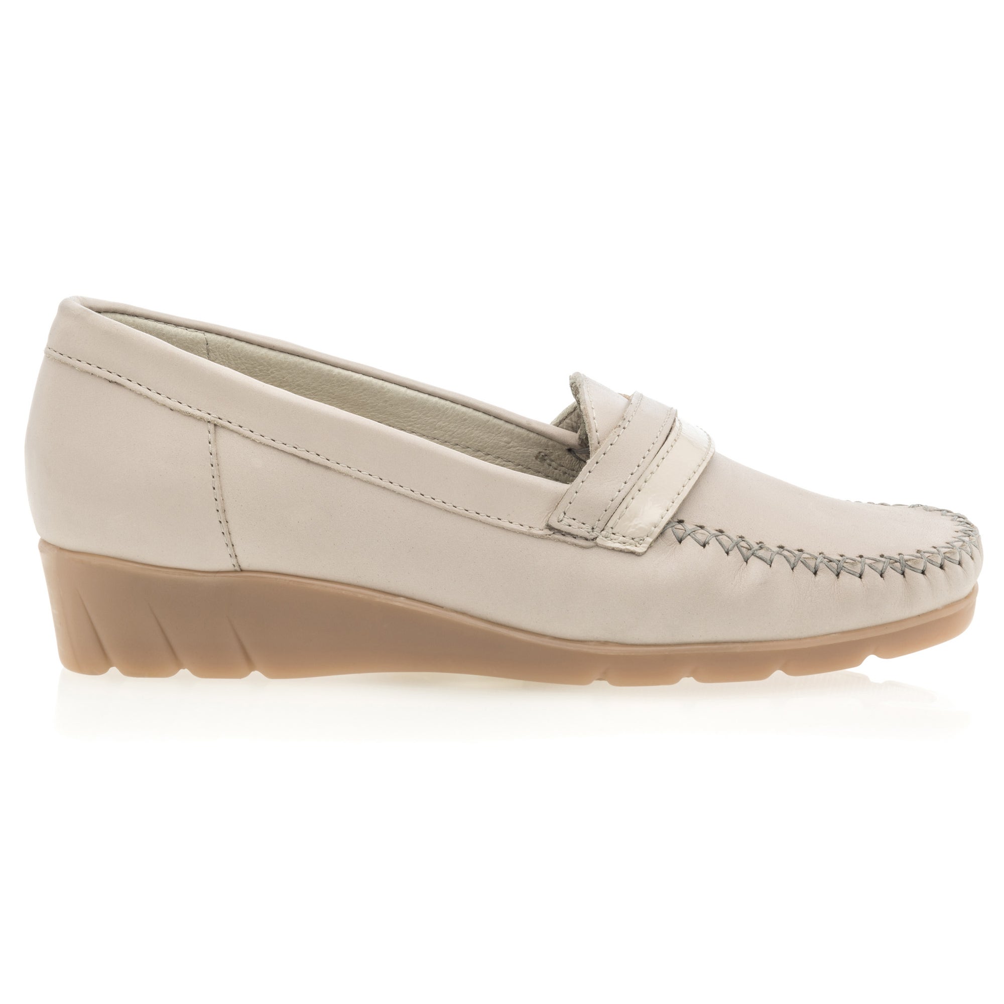 Mocassins pieds sensibles Femme en cuir beige