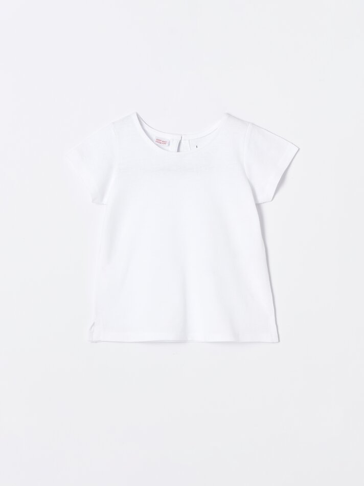 Pacote com 4 camisetas lisas de manga curta - Brancas