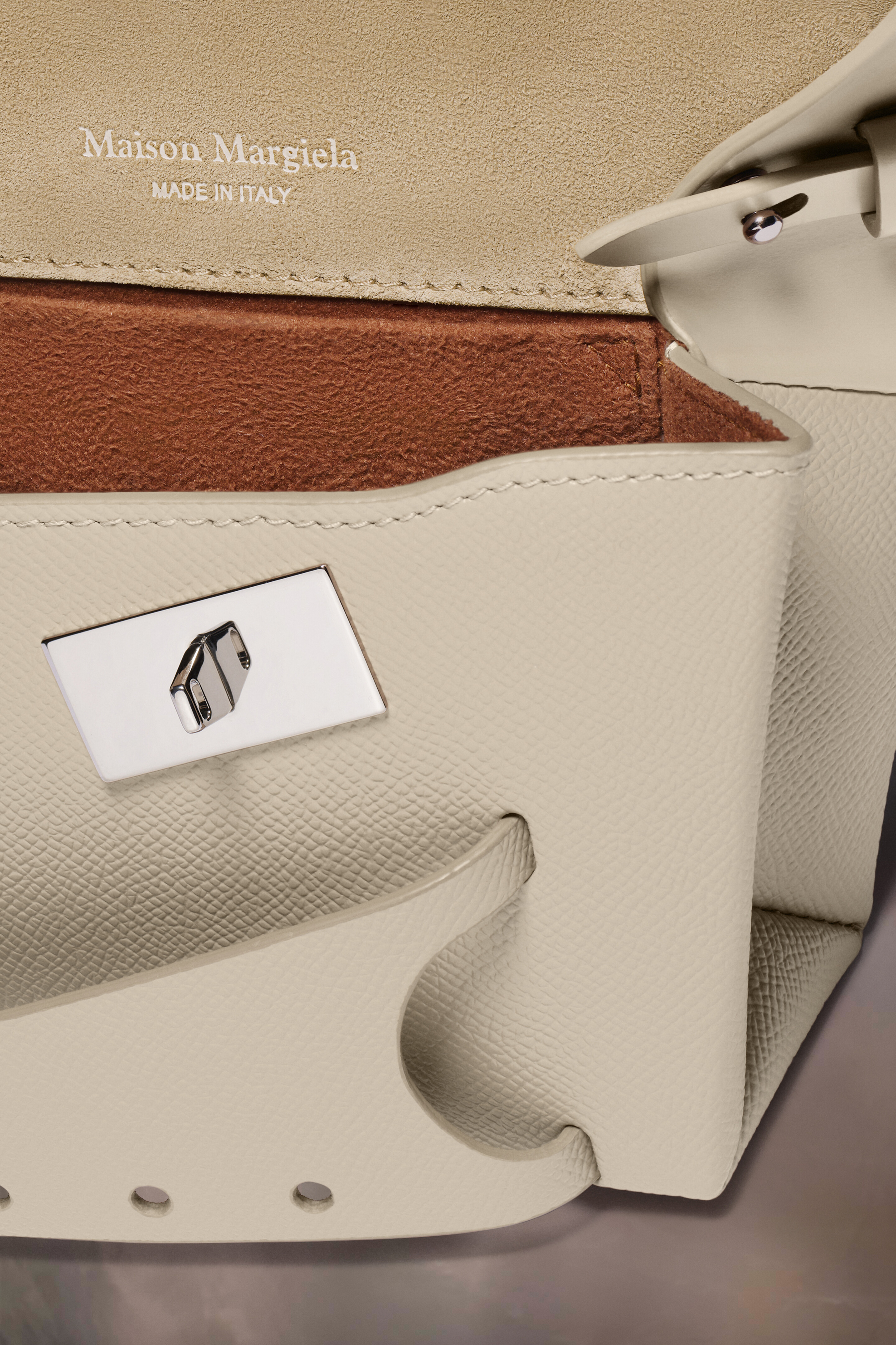 Snatched classique petit sac cuir grainé Gris clair