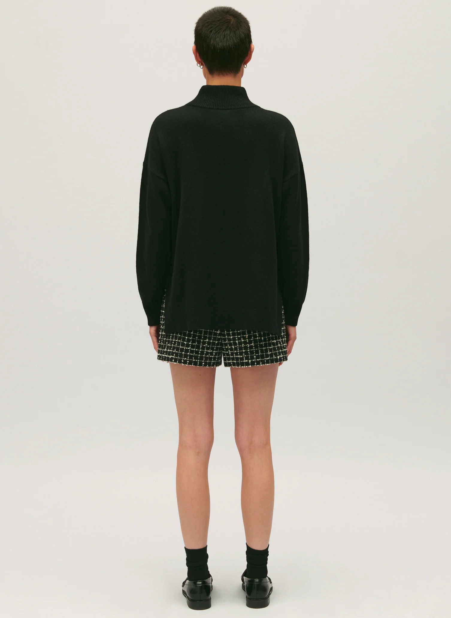 Pull col montant en cachemire| Noir