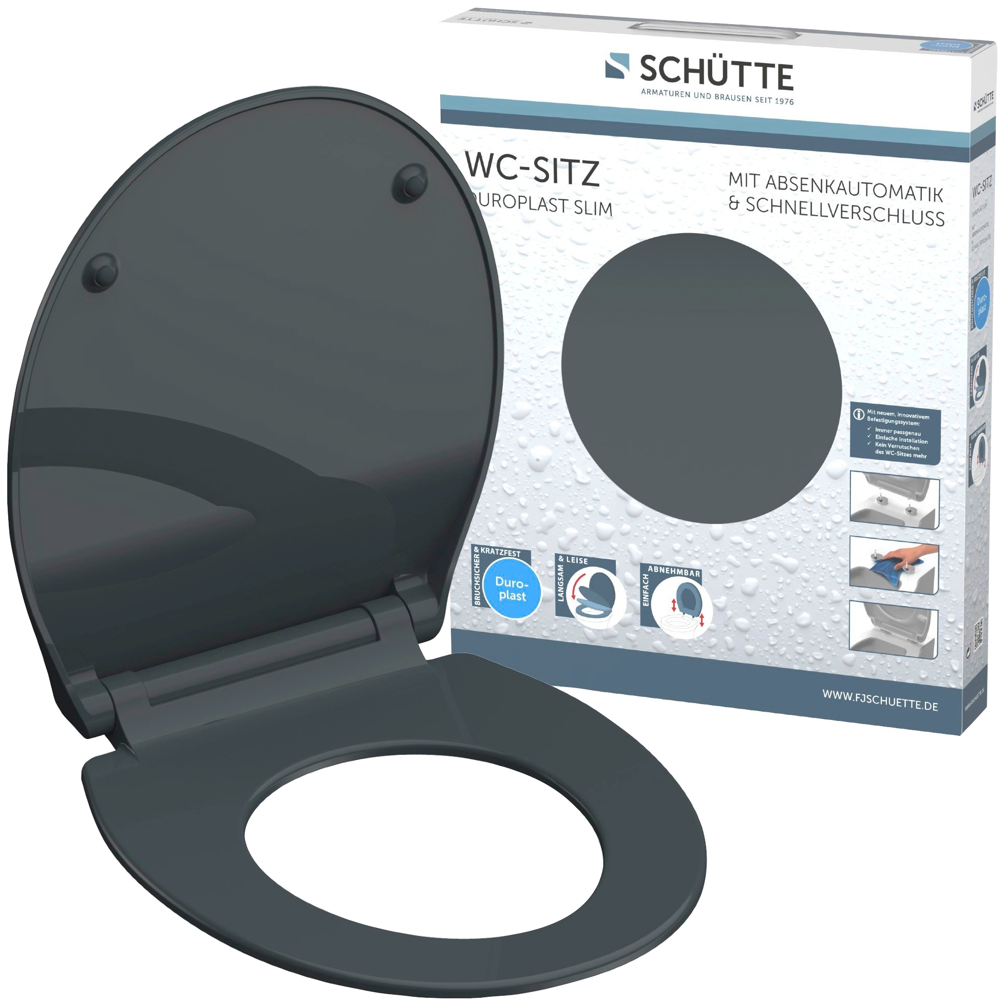 Schütte WC-Sitz »SLIM« Duroplast, Absenkautomatik, Schnellverschluss, besonders flache Form