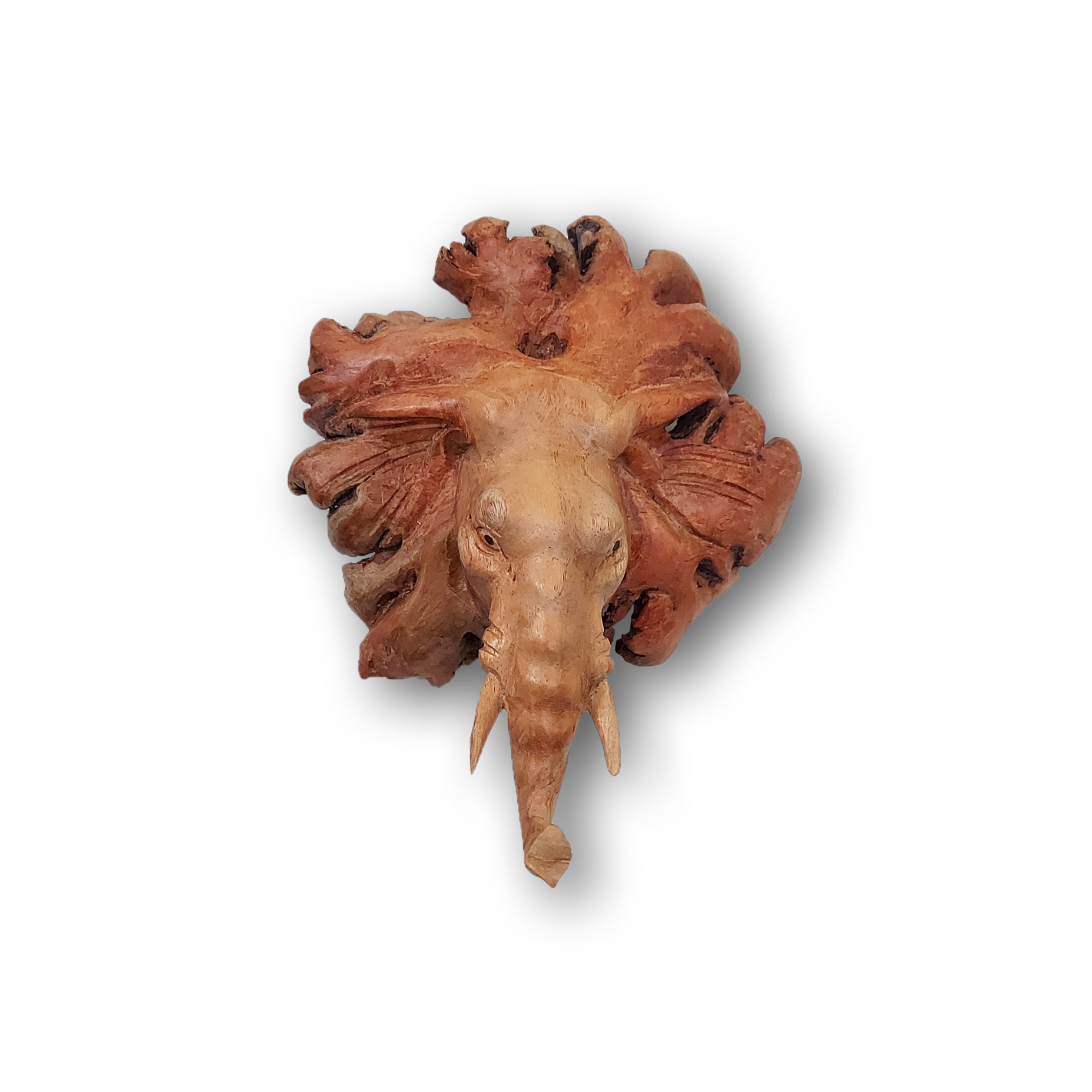 Figur 'Elefanten-Kopf' aus Holz H 14 cm, B 10 cm von fischer's lagerhaus