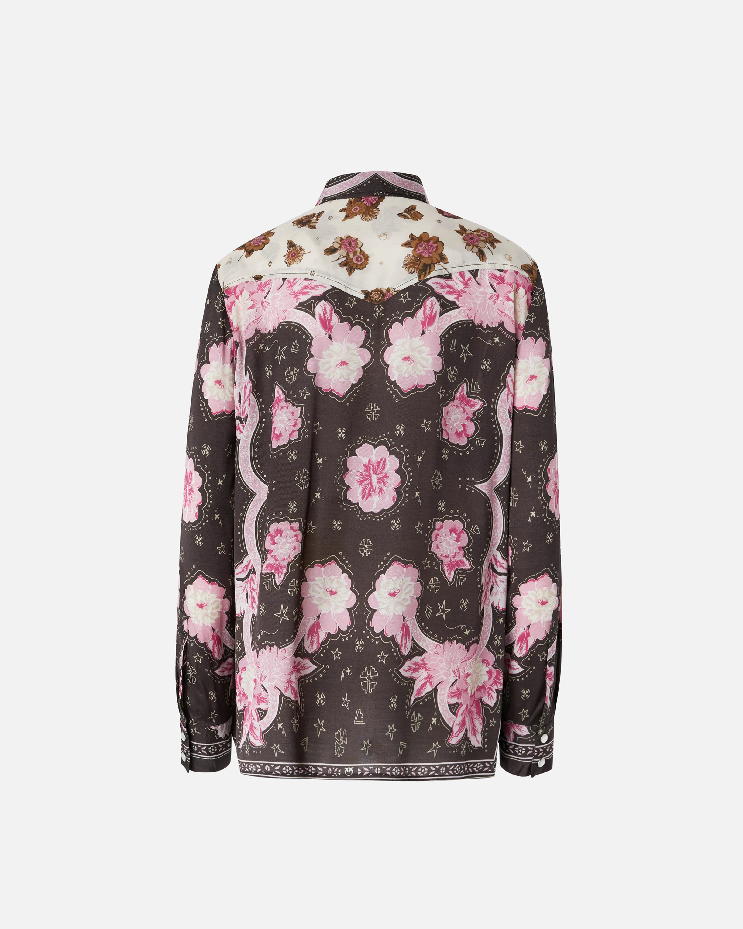 Chemise à imprimé floral placé | Marron