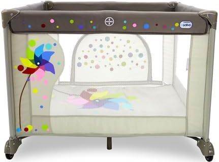 Asalvo - Kinderbox - Beige - Opvouwbaar - Gevoerde Bodem - Met Wielen