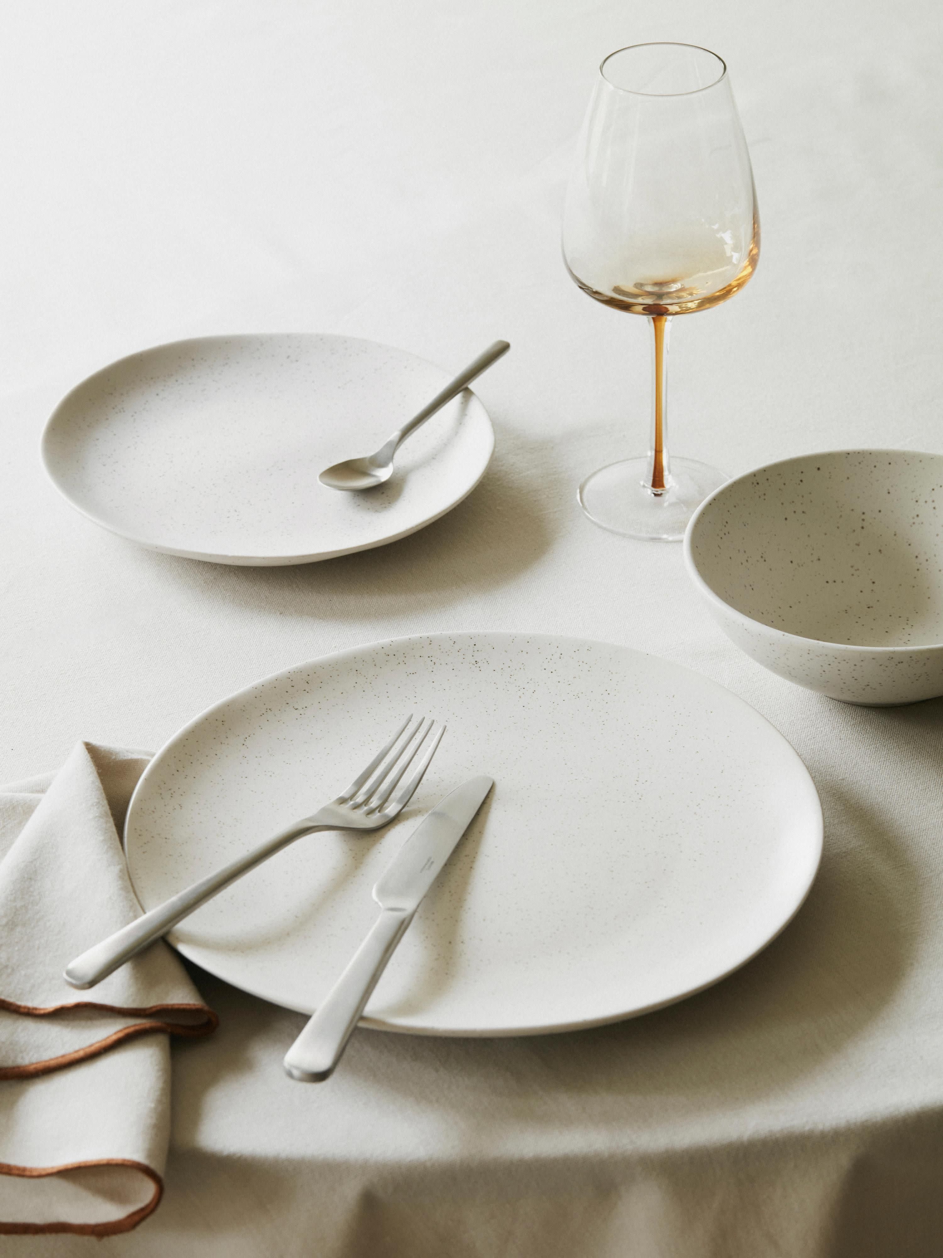 Handgemaakte serviesset Nordic Vanilla, 4 personen (12-delig)