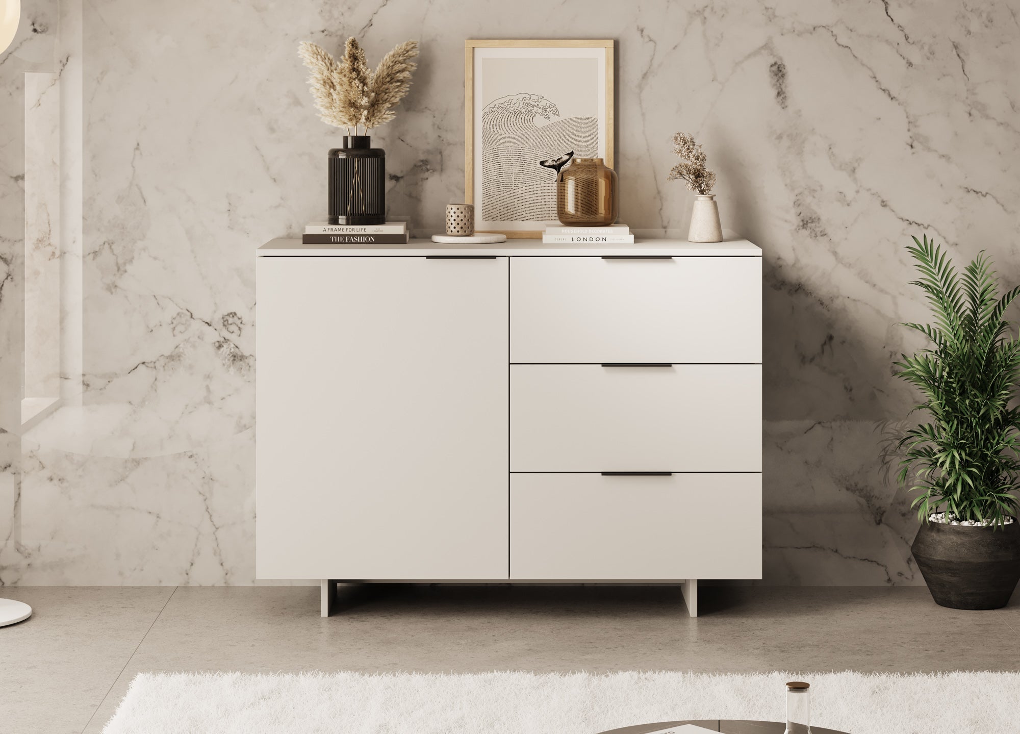 Meubella - Dressoir Ankara - Beige - 120 cm