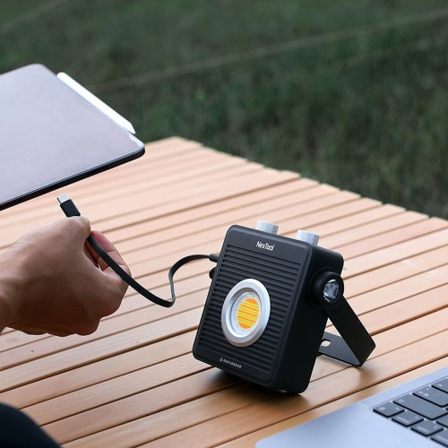 2in1 13500mAh Tragbare Outdoor Camping Taschenlampe USB C Powerbank Ladegerät - Schwarz