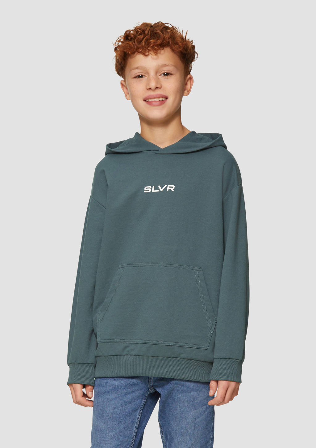 s.Oliver hoodie met tekst grijs