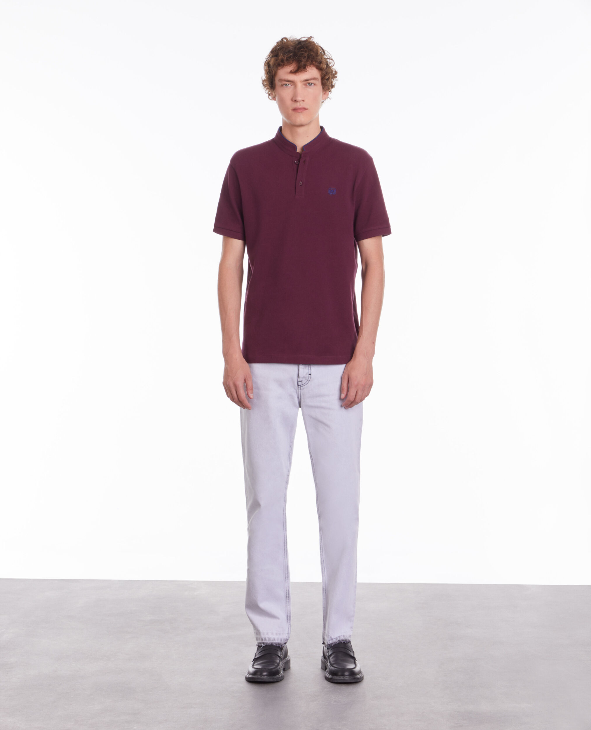 Polo bordeaux en coton
