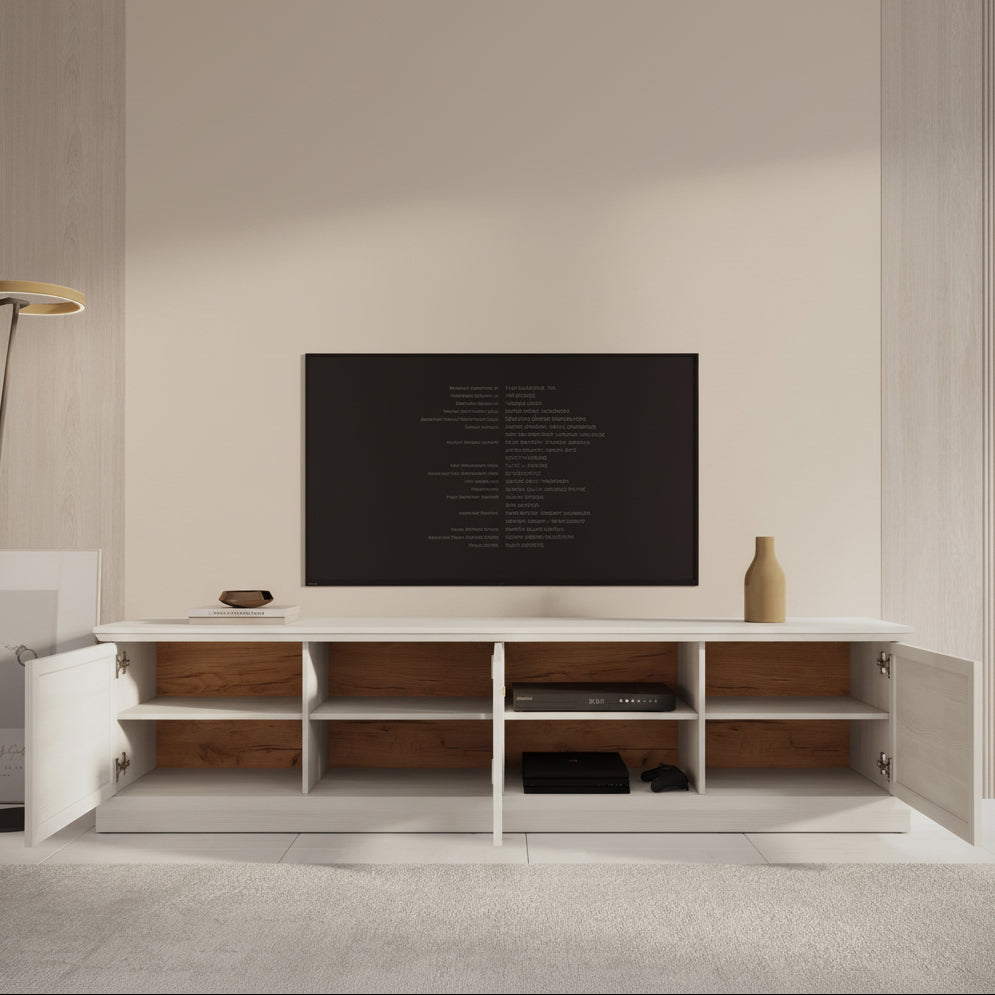 Leroy - TV-Meubel - Wit eiken - 206 cm