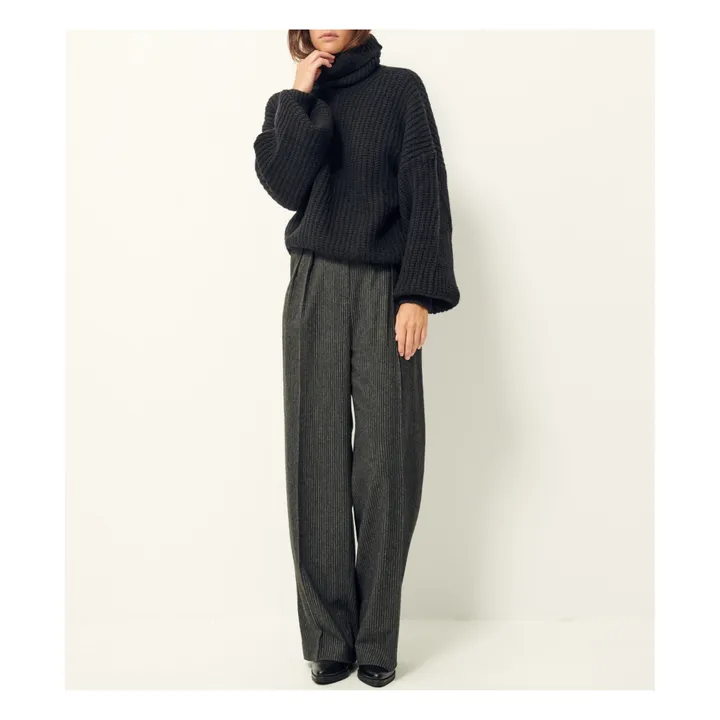 Sessùn Pantalon Emile Rayures Laine et Fibres Recyclées | Gris